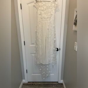 Lulu's Cream Floral Lace Jumpsuit